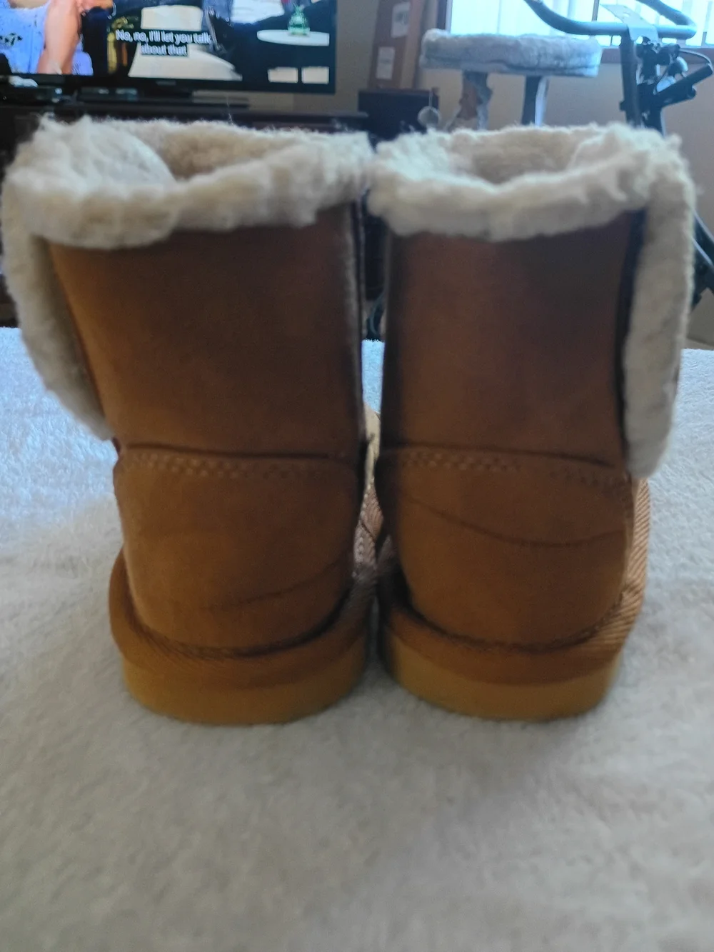 GAP Kids Tan Brown Suede Faux Fur Lined Boots